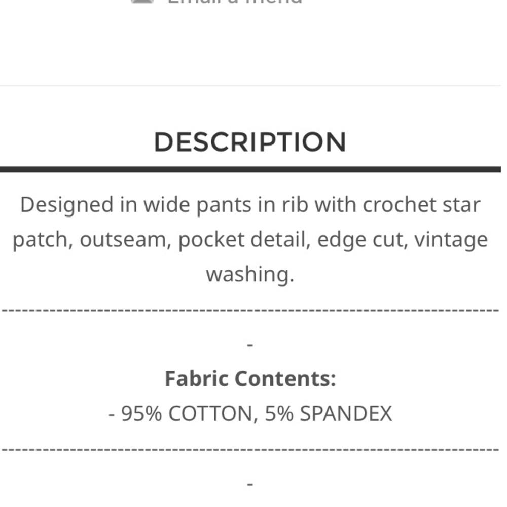 110 πΊπΈ 1 left POL Crochet Star ribbed pants - Picture 5 of 5